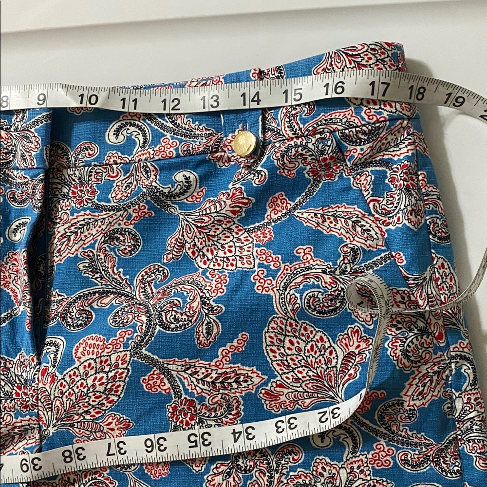 LOFT Blue Paisley-Print Women’s Shorts with Pink Accents size 10 - Picture 9 of 12
